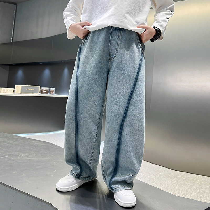木木屋牛仔裤 洋气休闲舒适亲肤百搭 蓝色 儿童款