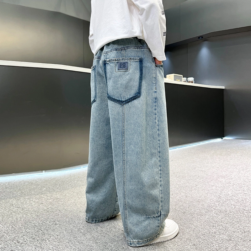 木木屋牛仔裤 洋气休闲舒适亲肤百搭 蓝色 儿童款