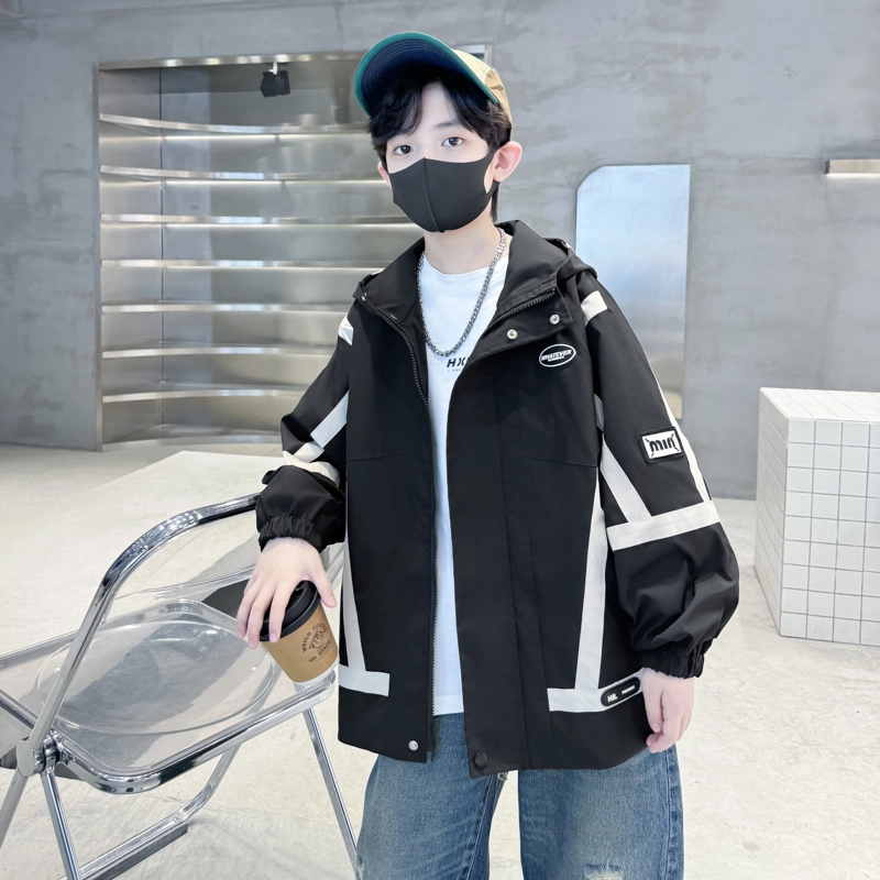 木木屋 舒适透气拉链连帽夹克外套青少年