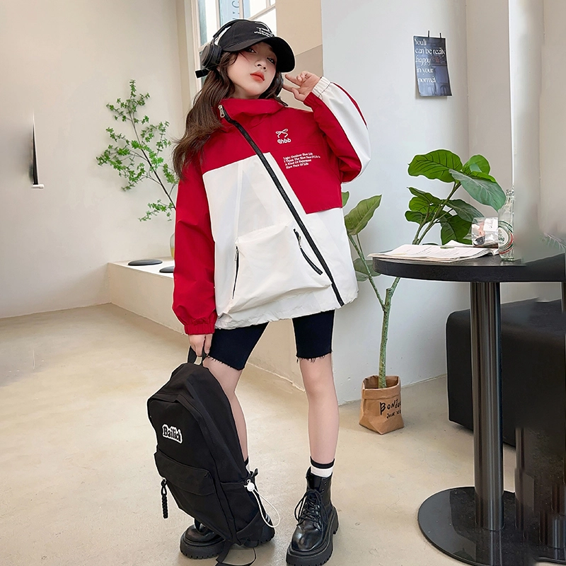 木木屋 舒适连帽拉链字母夹克外套青少年
