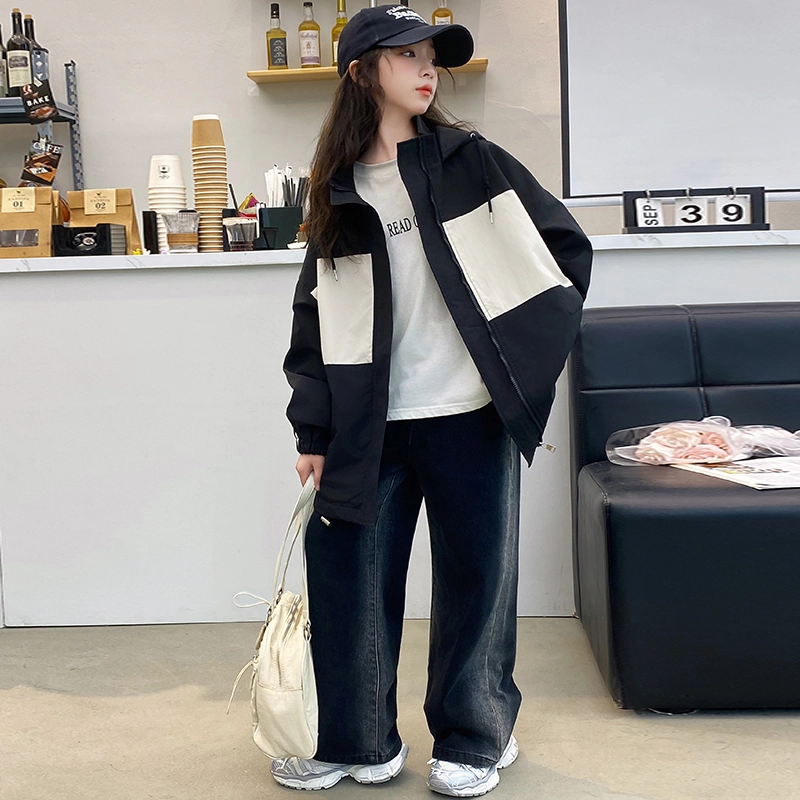 木木屋 舒适连帽拉链百搭夹克外套青少年