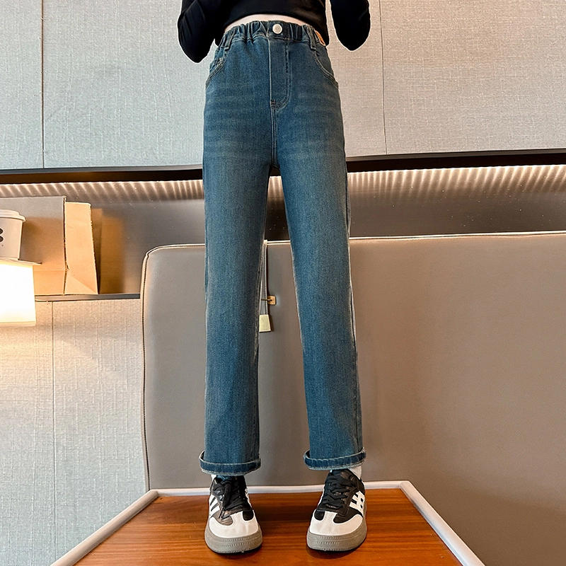 木木屋 松紧腰洋气简约纯色长裤 青少年