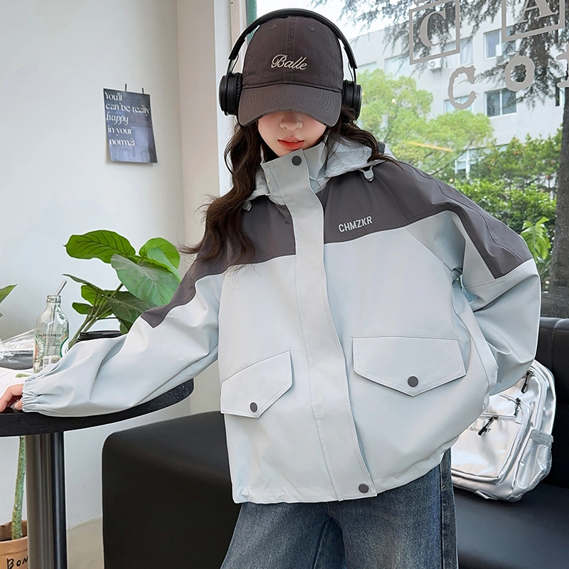 木木屋 连帽舒适时尚亲肤拉链长袖夹克外套青少年