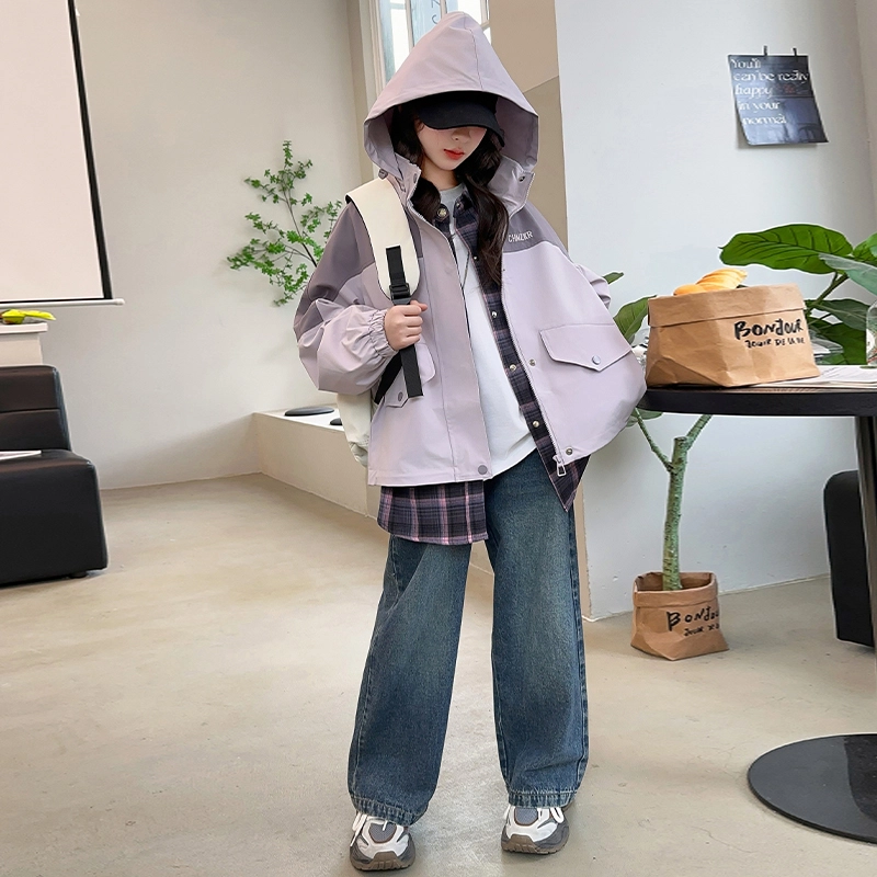 木木屋 连帽舒适时尚亲肤拉链长袖夹克外套青少年