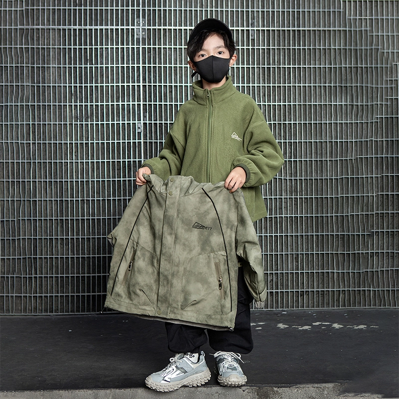 木木屋 舒适亲肤拉链简约连帽长袖夹克外套 青少年