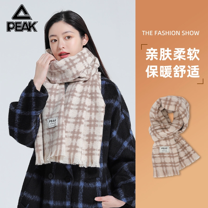 匹克 秋冬英伦风经典美拉德色系 绒线围巾 男女同款情侣款