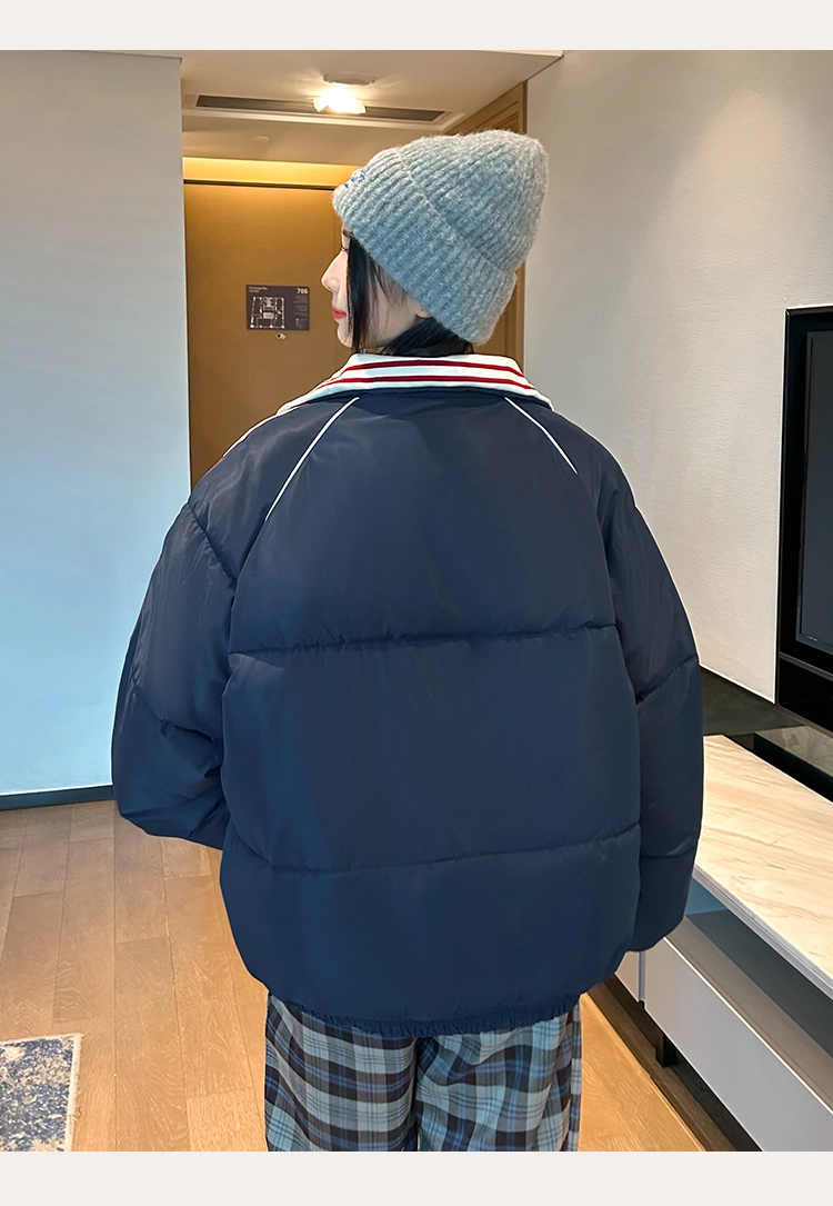 丝絮丝绸 冬季韩版百搭宽松加厚面包服小个子外套棉服 女款