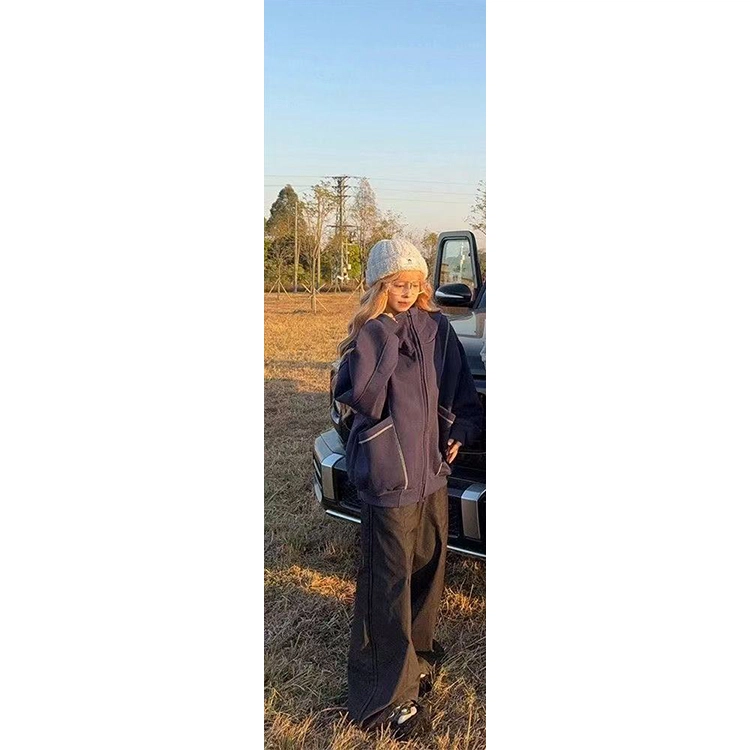 丝絮丝绸 春秋季美式复古高级感宽松外套卫衣 女款
