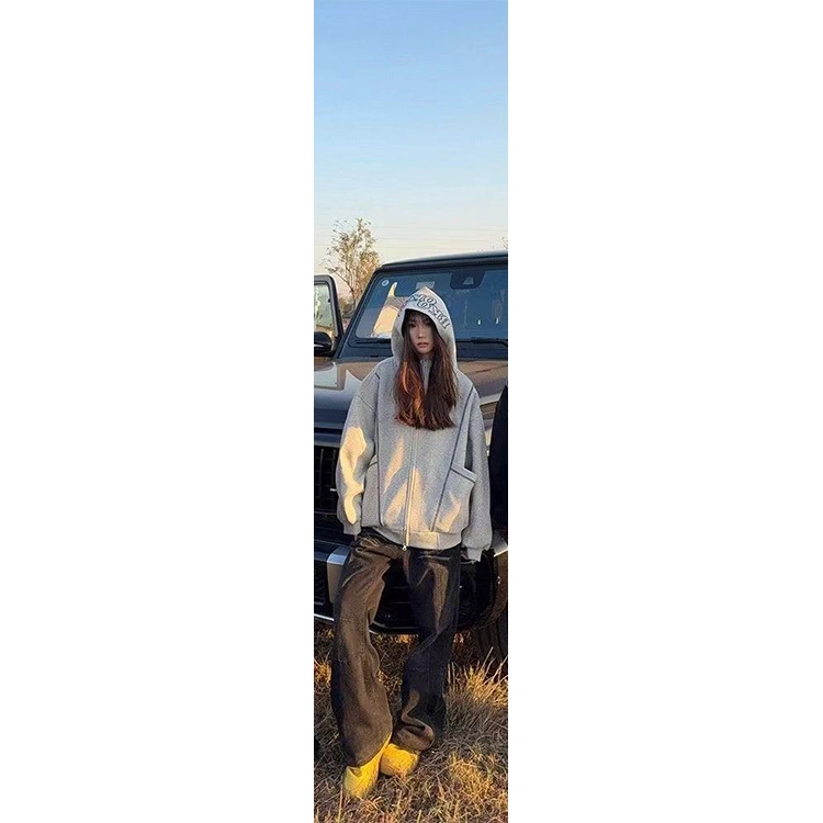 丝絮丝绸 春秋季美式复古高级感宽松外套卫衣 女款