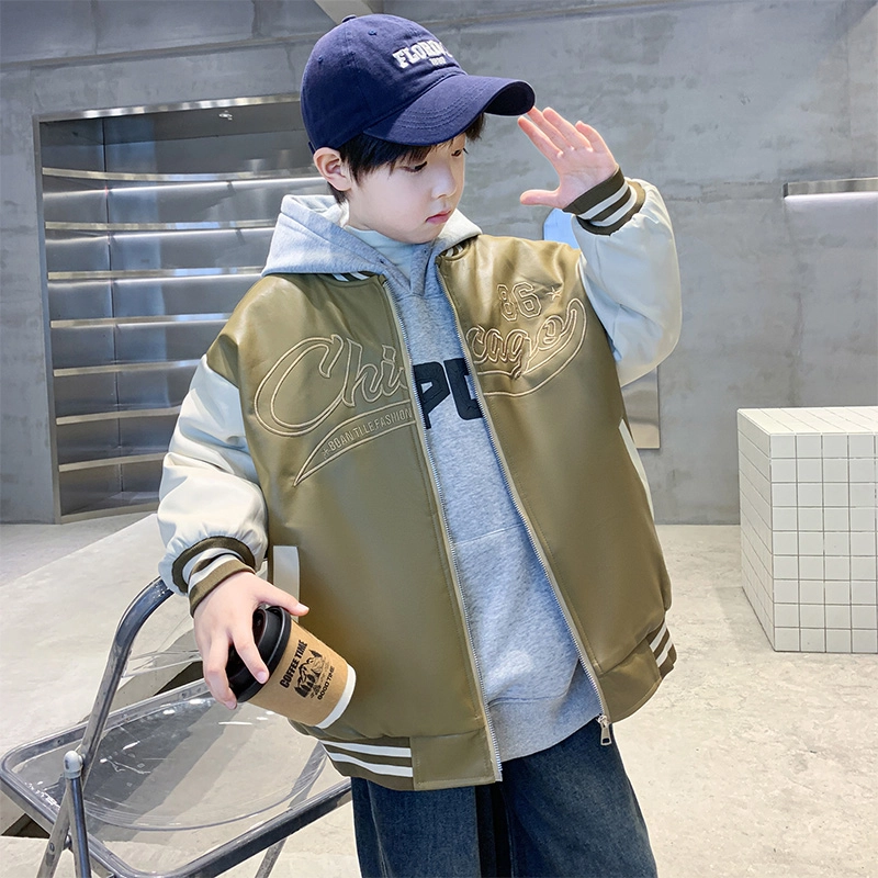 俞兆林夹克 加绒刺绣拼色棒球服 青少年