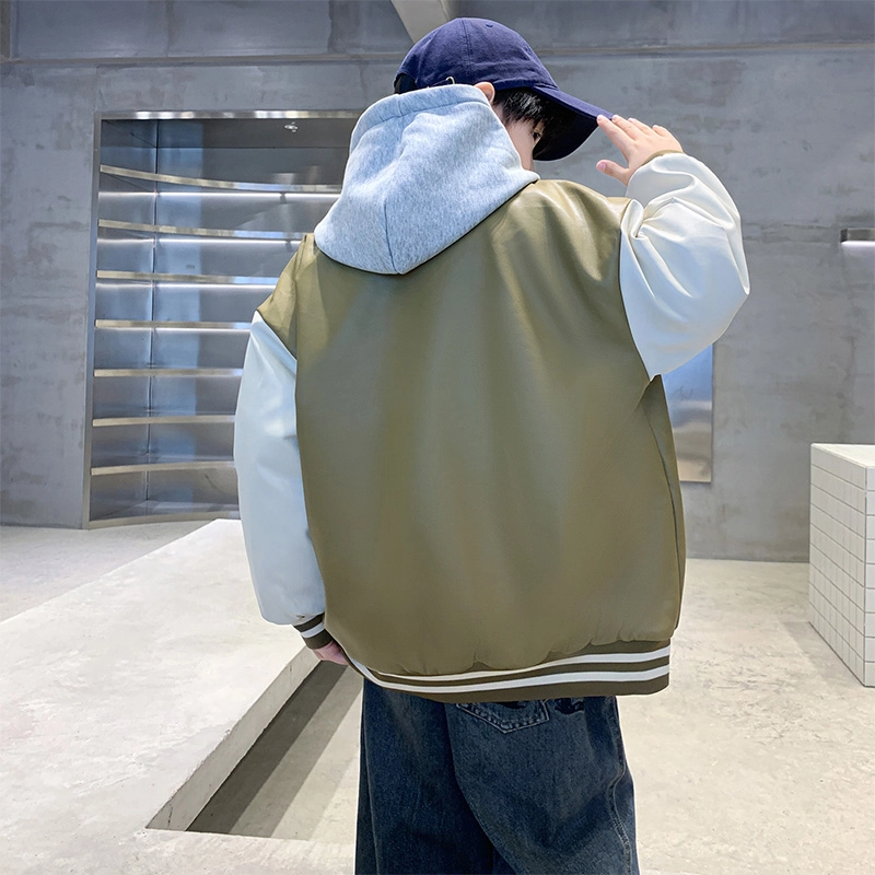 俞兆林夹克 加绒刺绣拼色棒球服 青少年