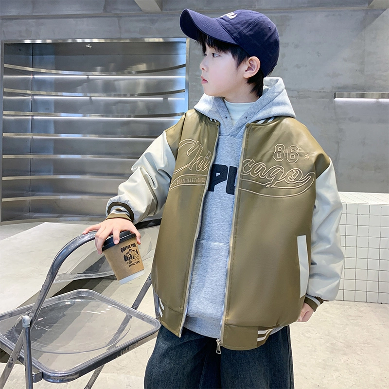 俞兆林夹克 加绒刺绣拼色棒球服 青少年