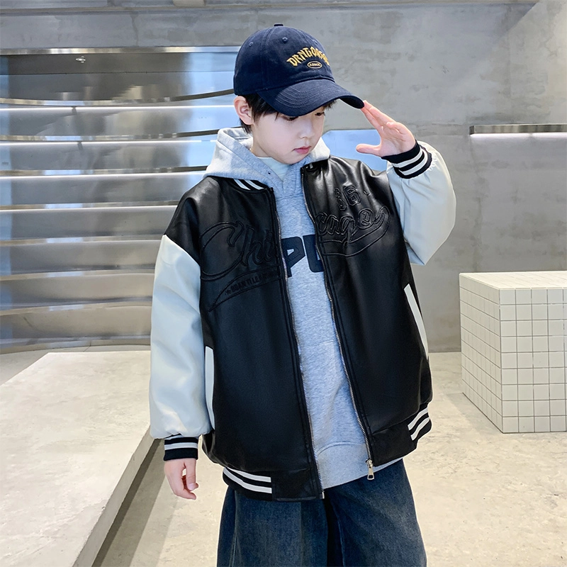 俞兆林夹克 加绒刺绣拼色棒球服 青少年