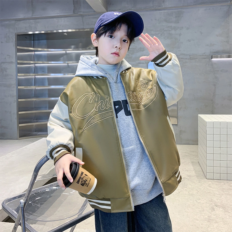 俞兆林夹克 加绒刺绣拼色棒球服 青少年
