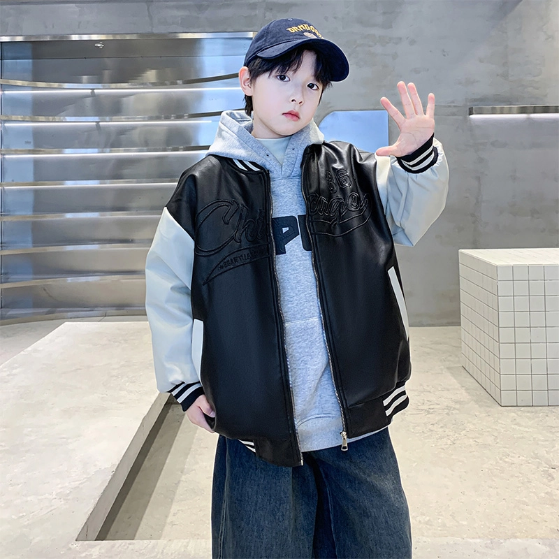 俞兆林夹克 加绒刺绣拼色棒球服 青少年