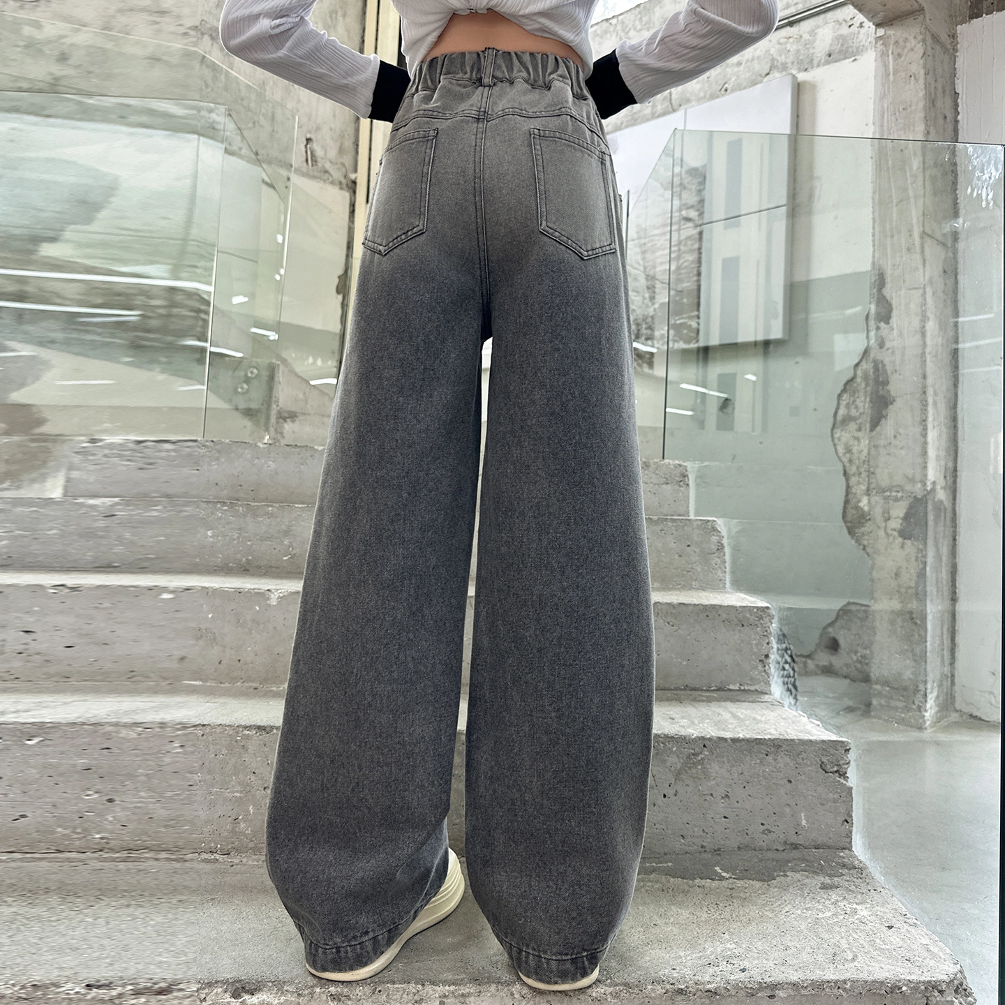 俞兆林牛仔裤 宽松美式复古高街水洗破洞做旧高级感时尚潮流微弹显高显瘦修身垂感休闲裤腿 青少年