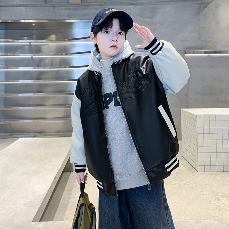 俞兆林夹克 加绒刺绣拼色棒球服 青少年