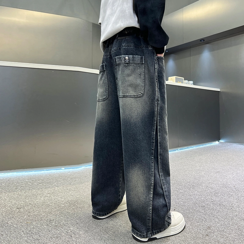 俞兆林牛仔裤 男大童酷帅柔软舒适潮范直筒户外健身跑步亲肤 青少年