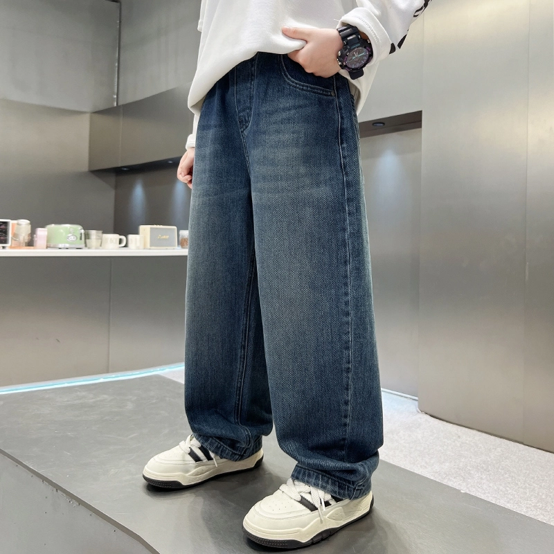 俞兆林牛仔裤 男大童酷帅纯色潮范直筒户外健身跑步舒适亲肤 青少年