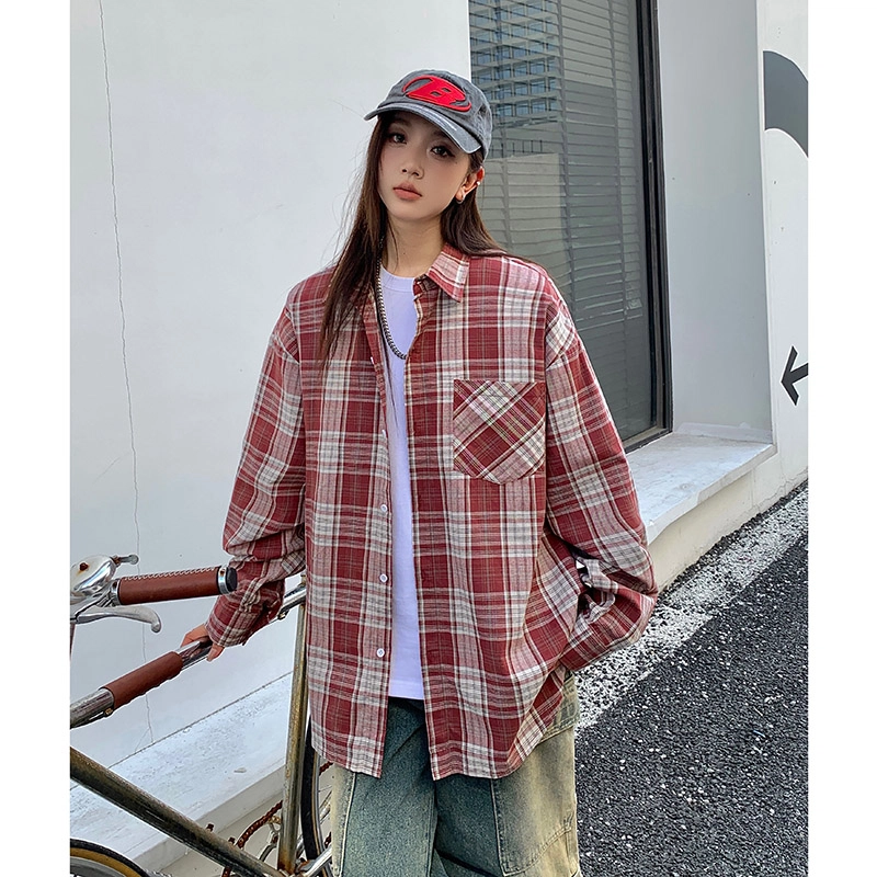 水中花 炫酷辣妹风衬衣夏季薄款法式小众设计感宽松休闲百搭外穿上衣潮流时尚长袖衬衫 女款