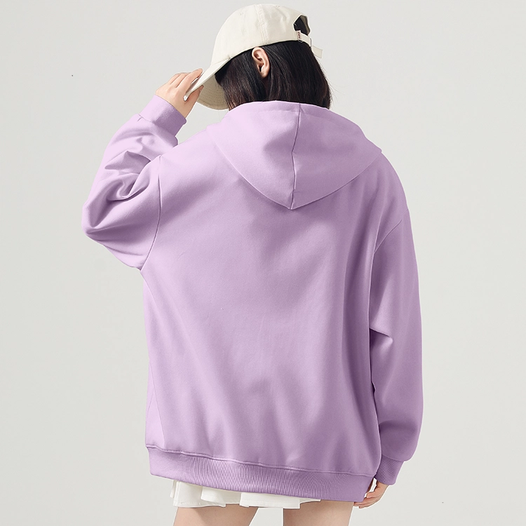 棉致 简约纯色宽松落肩休闲卫衣 女款