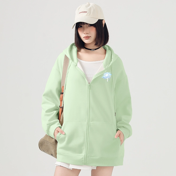 棉致 简约纯色宽松落肩休闲卫衣 女款