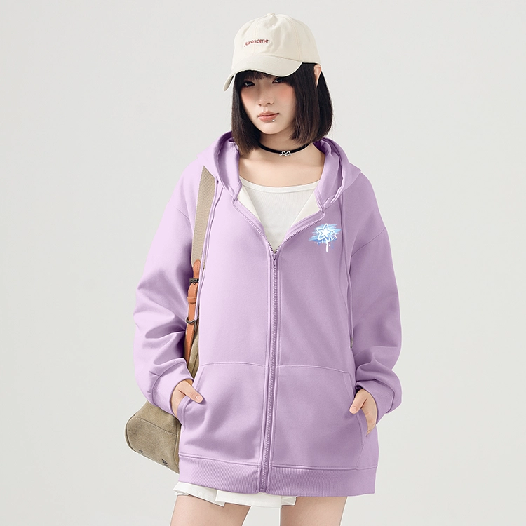 棉致 简约纯色宽松落肩休闲卫衣 女款