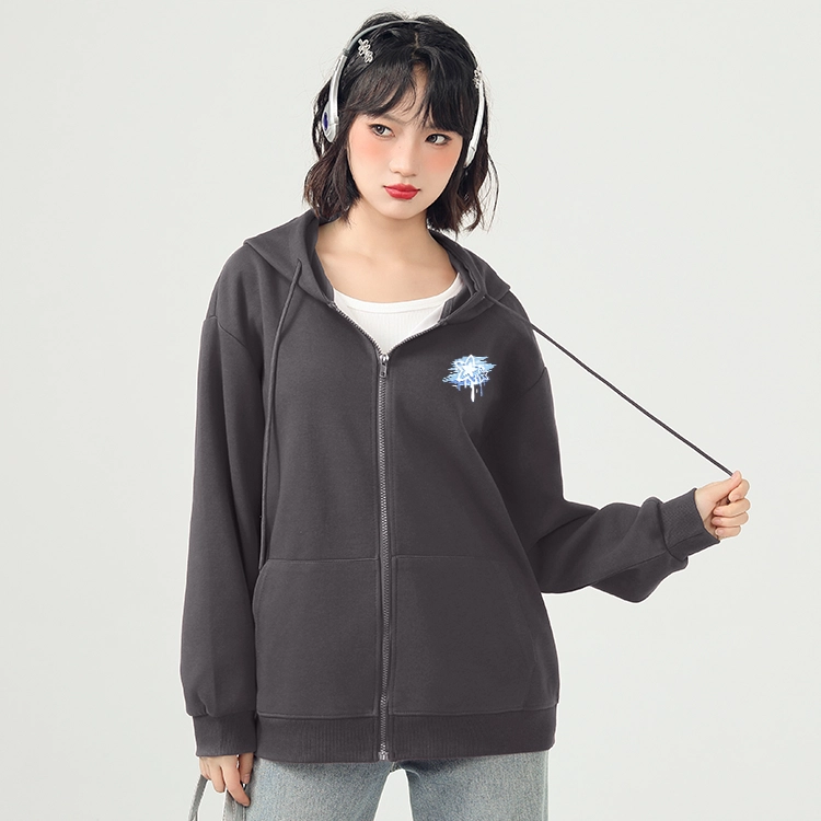 棉致 简约纯色宽松落肩休闲卫衣 女款