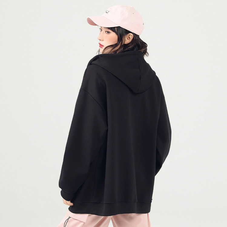 棉致 简约纯色宽松落肩休闲卫衣 女款