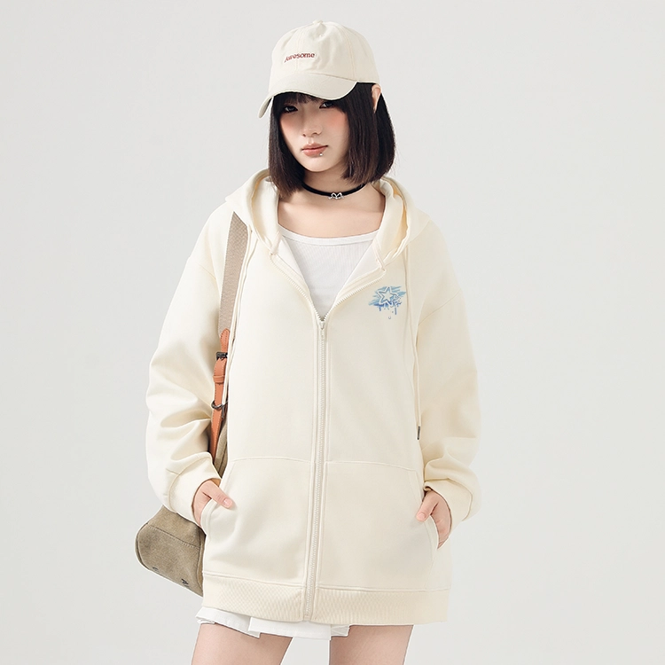 棉致 简约纯色宽松落肩休闲卫衣 女款