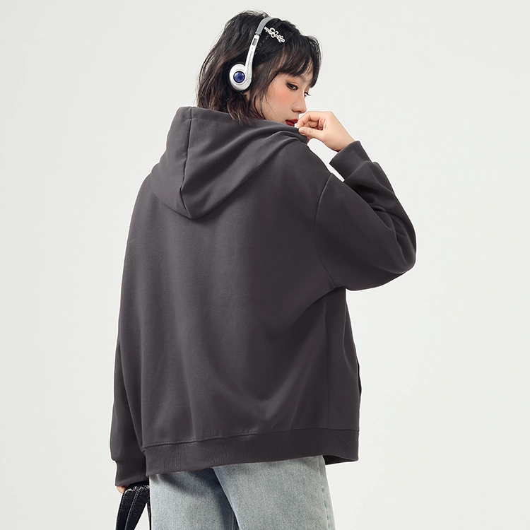 棉致 简约纯色宽松落肩休闲卫衣 女款