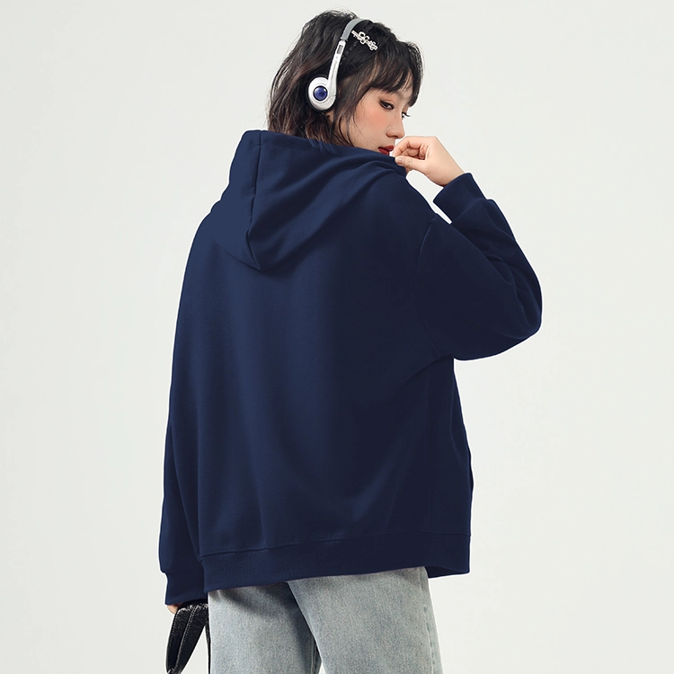 棉致 简约纯色宽松落肩休闲卫衣 女款