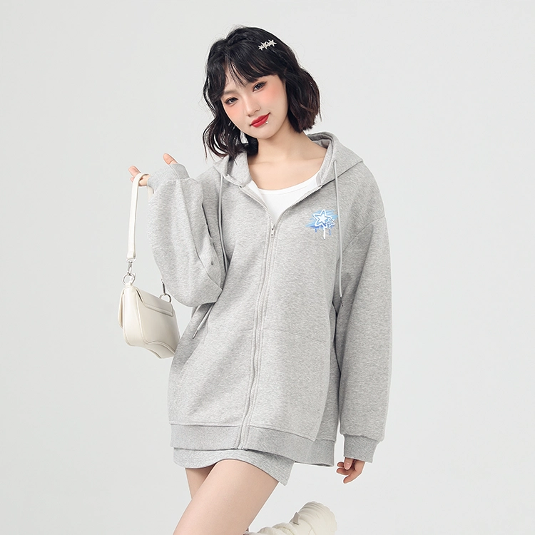 棉致 简约纯色宽松落肩休闲卫衣 女款