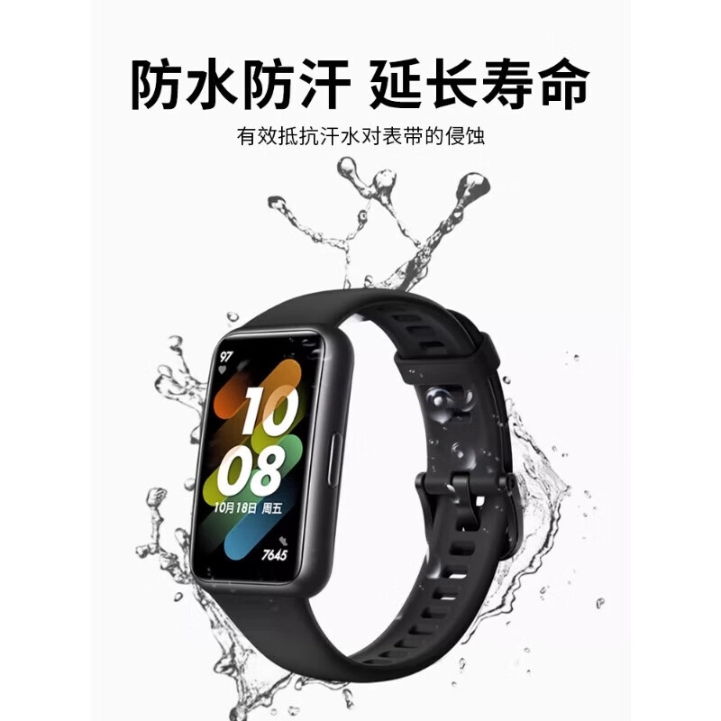 朋克先森 表带 华为适用 硅胶材质 学生党夏日针扣快拆表带 防水防汗 佩戴舒适 高级简约 时尚大气 男女替换腕带