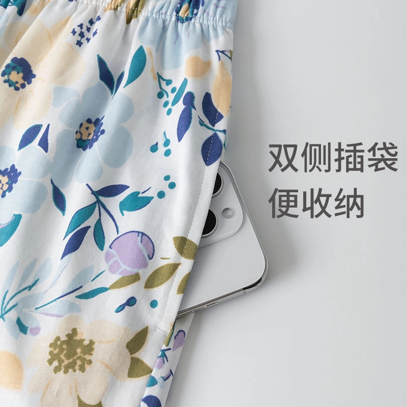 舒雅 休闲时尚印花圆领短袖家居服睡衣套装 女款
