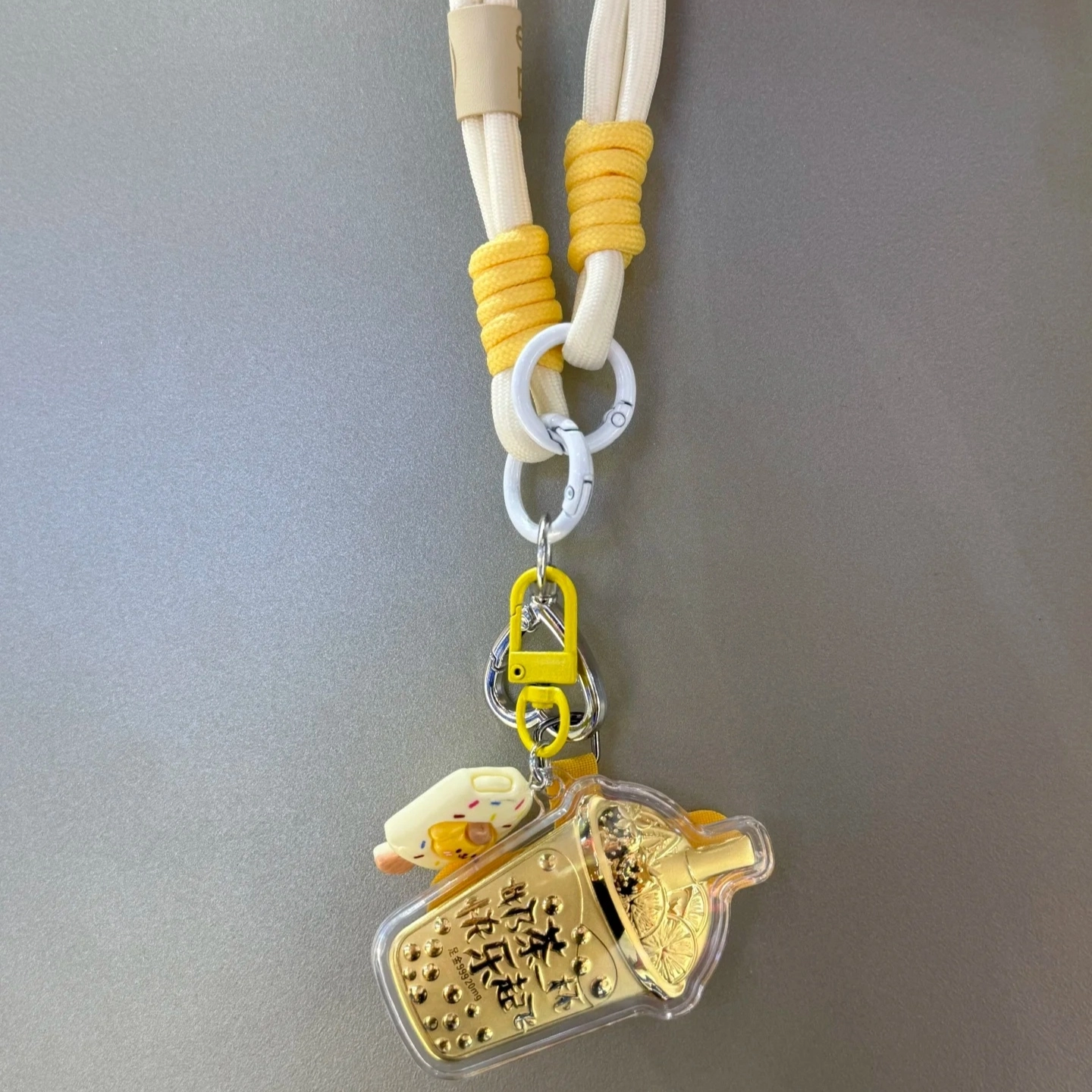 麟典 珍珠奶茶快乐起飞手机链平安纳福新中式储值金钱币背包挂绳宝藏高级小众保值 礼盒#好运 金 挂件 男女同款情侣款