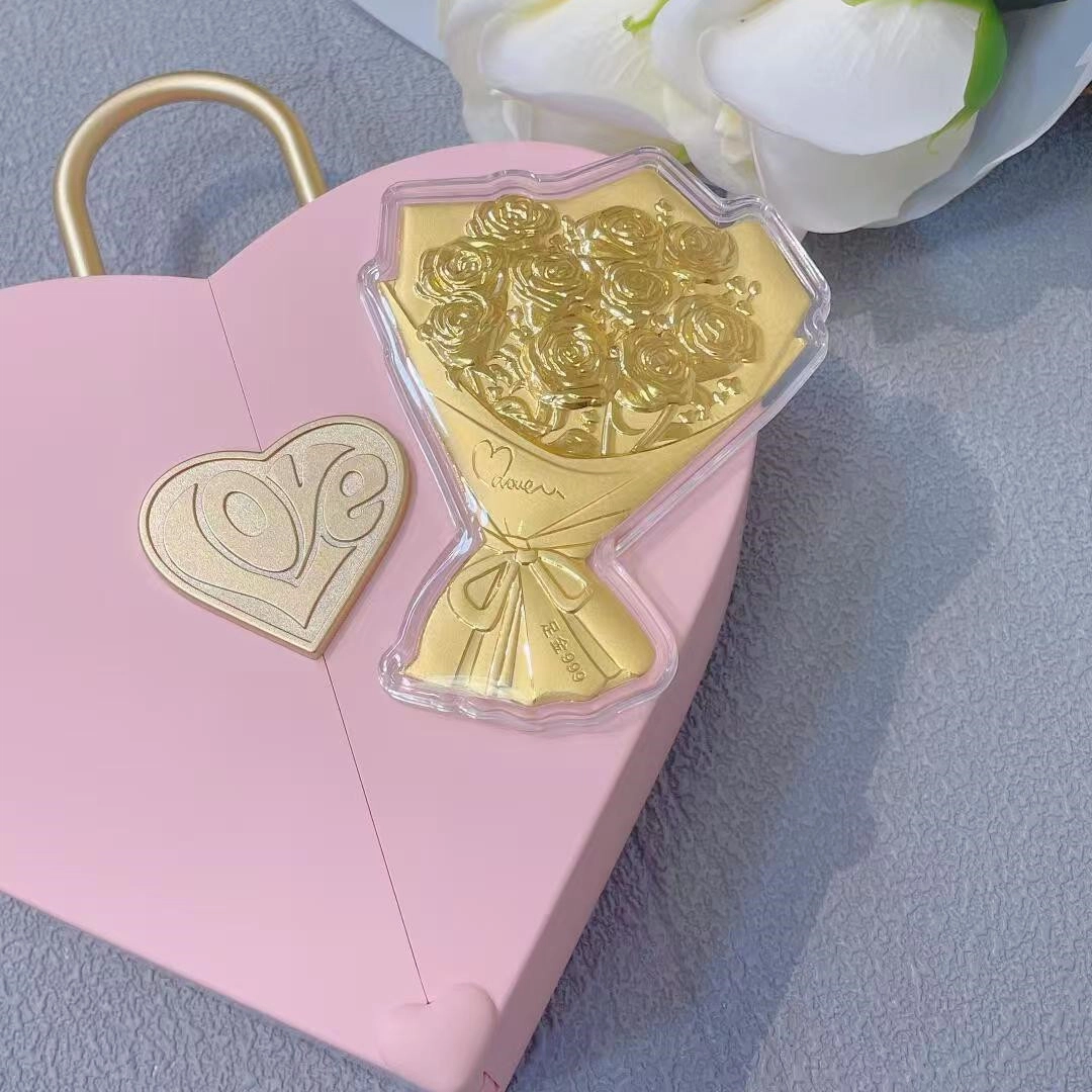 麟典 玫瑰花束真爱浪漫永不凋谢 十全十美告白平安纳福储值新中式永生花摆件宝藏高级小众本命年礼盒#好运 金 金片 男女同款情侣款