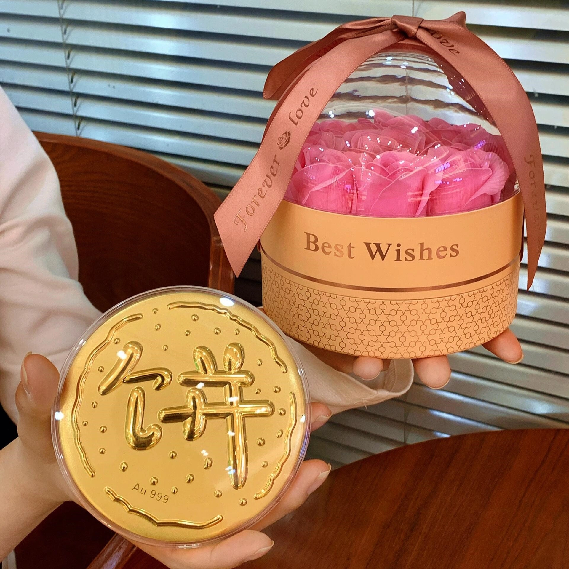 麟典 大饼汉字画大饼发财平安纳福金饼新中式储值金钱币宝藏高级小众保值礼盒#好运 金 金片 男女同款情侣款