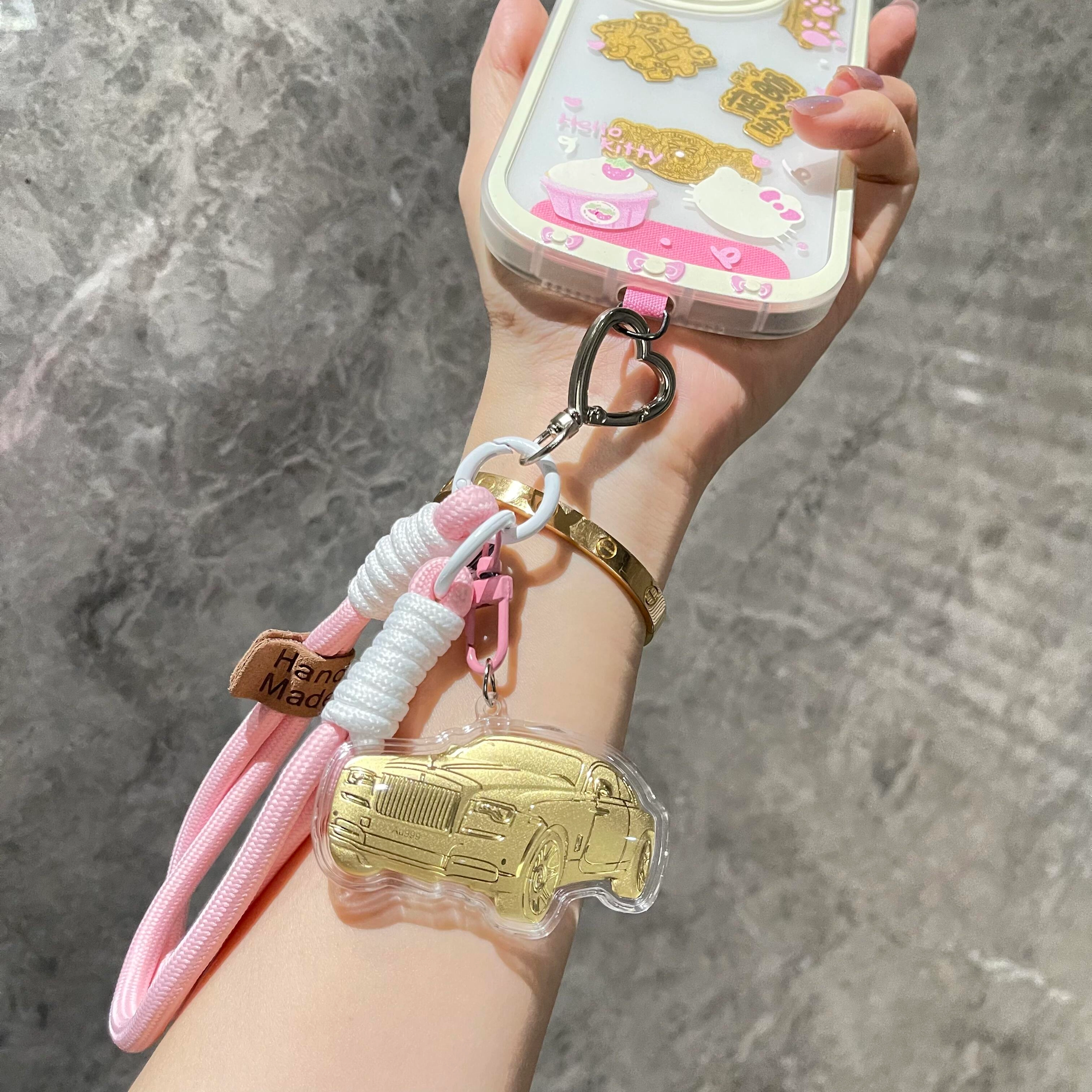 麟典 有车子豪车手机链 可爱包挂饰创意钥匙扣平安纳福美好寓意新中式国潮轻奢高级收藏纪念币 #好运 金 挂件 男女同款情侣款