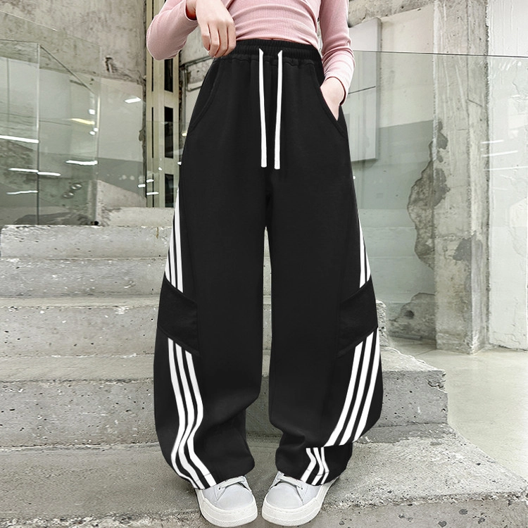 木木兔长裤 青春时尚女童裤子宽松舒适春秋款休闲运动卫裤  简约百搭时髦洋气 儿童款
