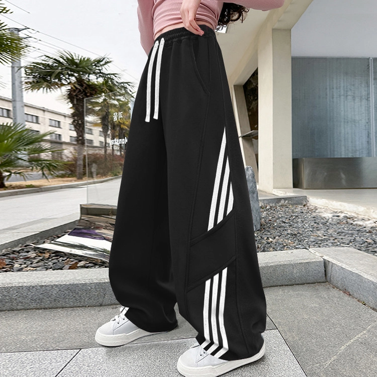 木木兔长裤 青春时尚女童裤子宽松舒适春秋款休闲运动卫裤  简约百搭时髦洋气 儿童款
