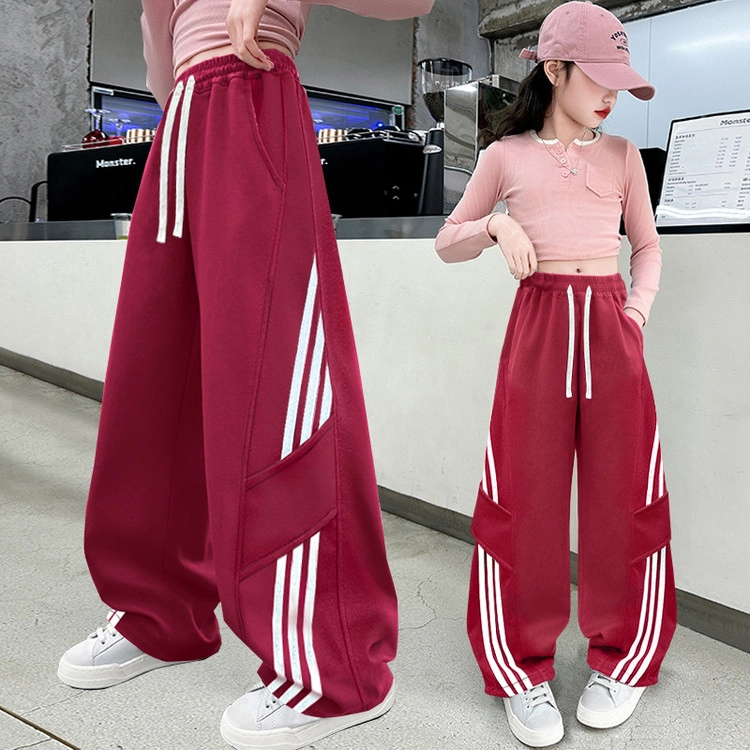 木木兔长裤 青春时尚女童裤子宽松舒适春秋款休闲运动卫裤  简约百搭时髦洋气 儿童款