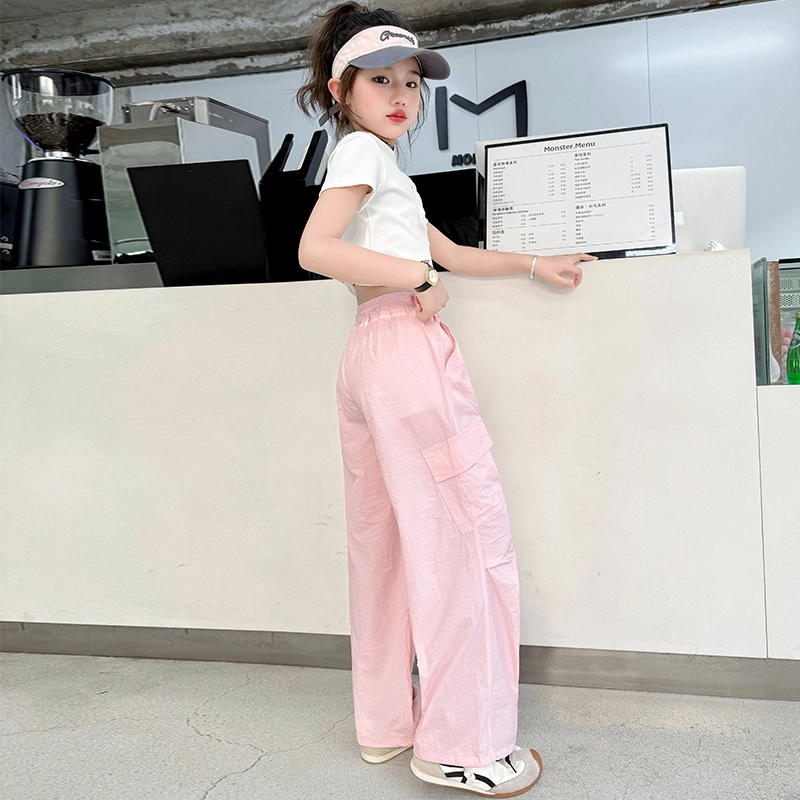木木兔长裤 时髦洋气薄款夏季工装裤时尚女孩夏装休闲运动裤