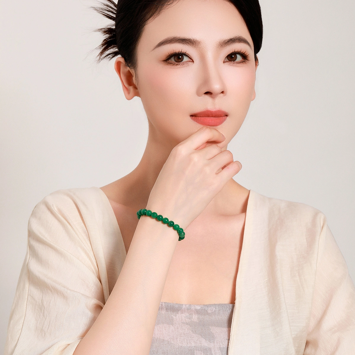 梦金园 国风华贵古典 日常百搭 非洲翠 手串 女款