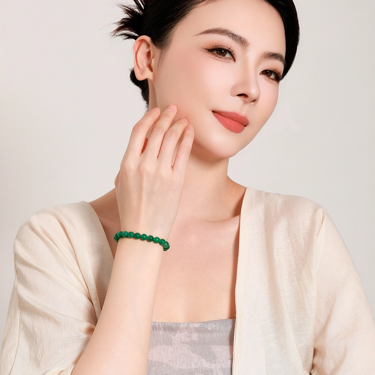 梦金园 国风华贵古典 日常百搭 非洲翠 手串 女款