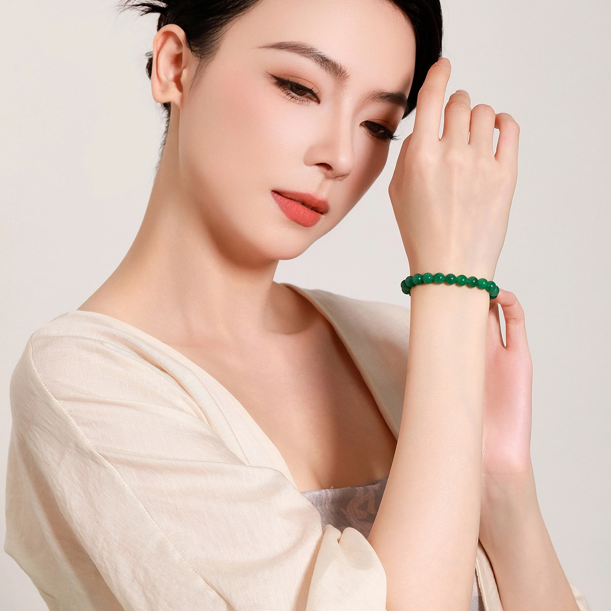 梦金园 国风华贵古典 日常百搭 非洲翠 手串 女款