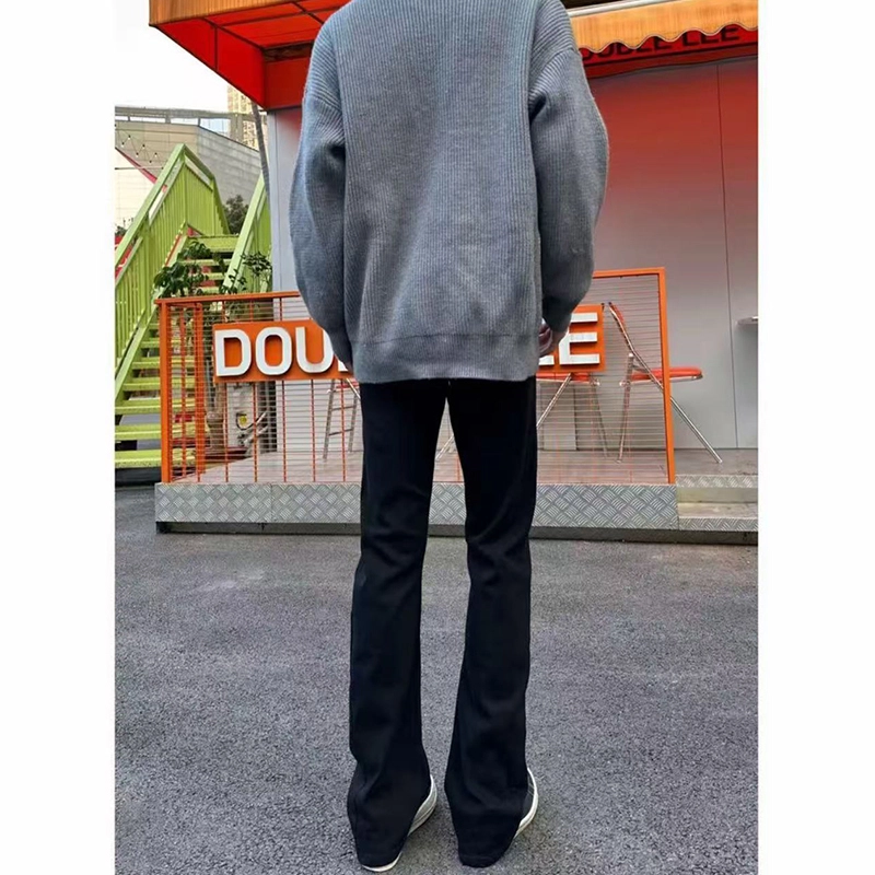 【217常规款】美式高街风弹力微喇薄款修身显瘦百搭休闲牛仔裤 男女同款