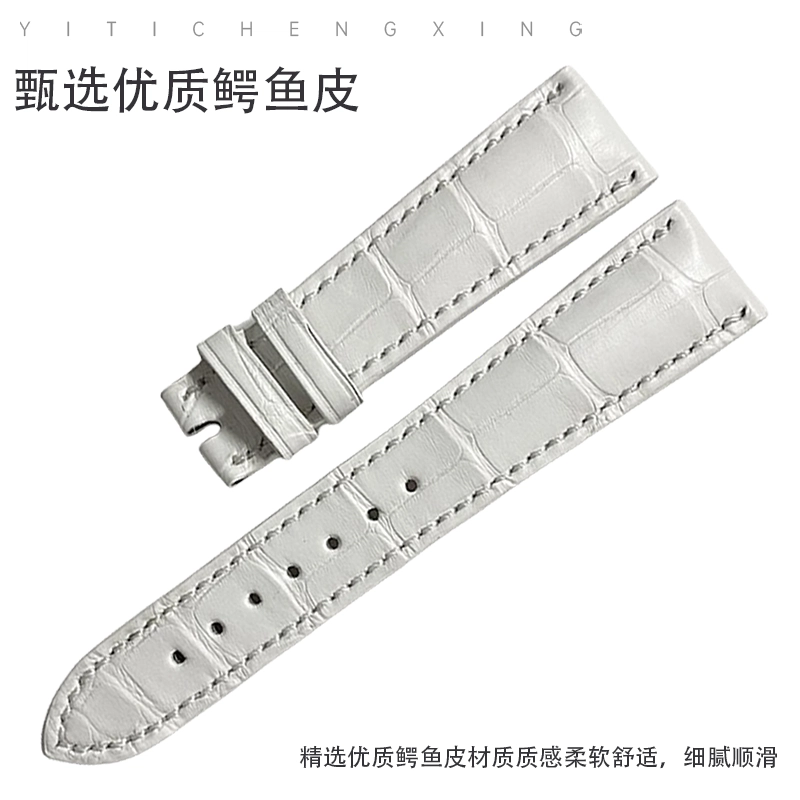 达梭适用原装百达翡丽鳄鱼皮真皮手表表带女