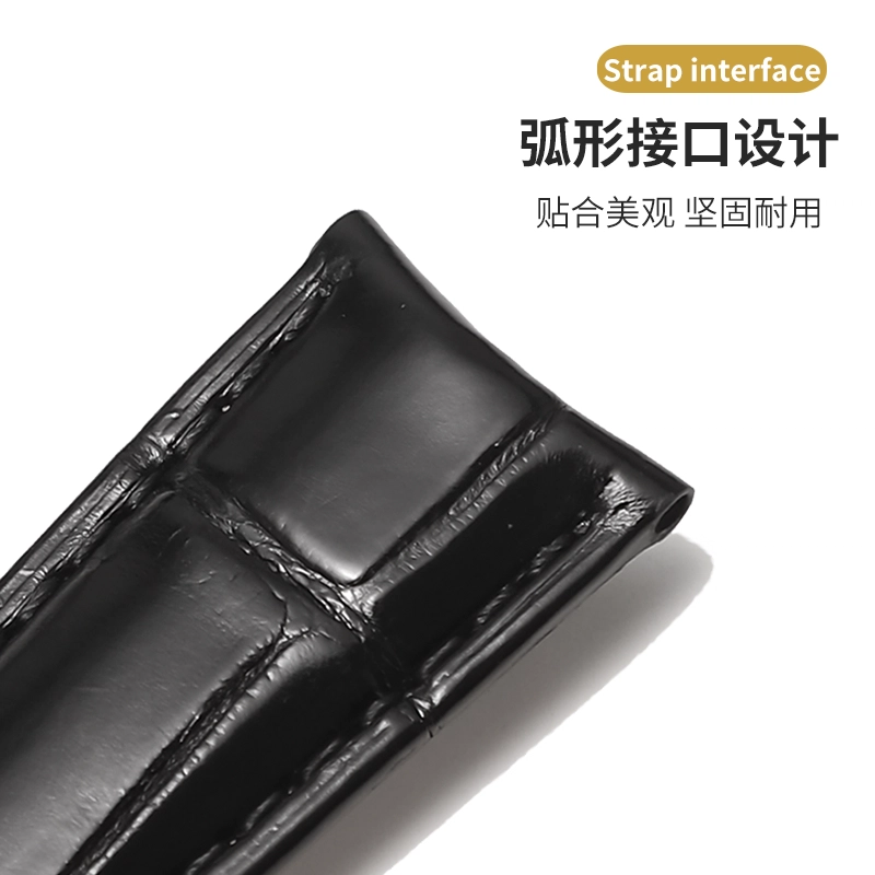 鳄鱼皮表带达梭适配积家大师月相真皮表带原装翻转约会北宸地理学家系列男女手表表带