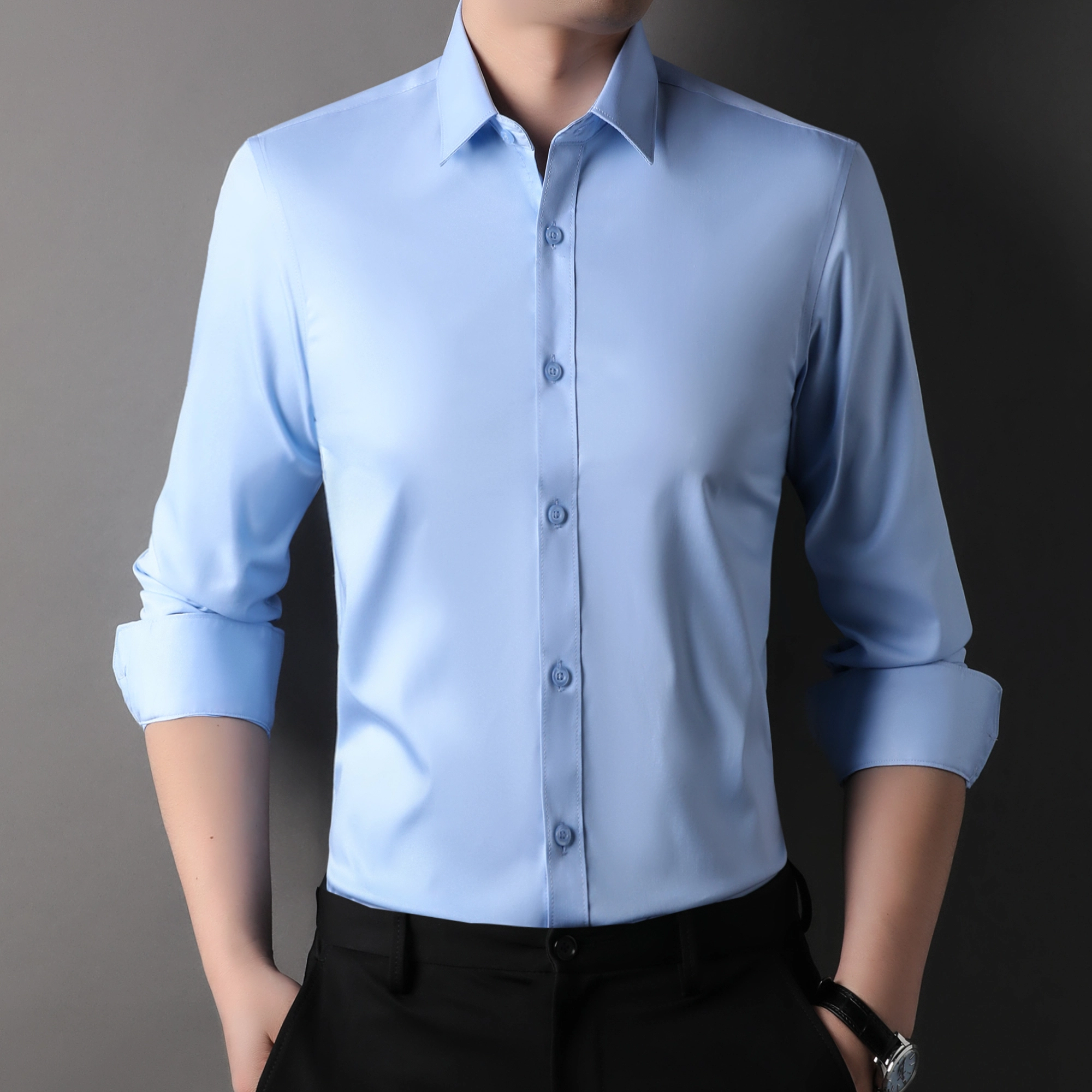 袋鼠 轻商务针织单排扣休闲修身柔软舒适都市职场西装正装内搭衬衫 男女同款